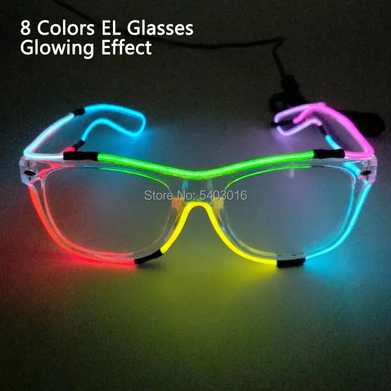 Bunte Neon-LED-Lichtbrille, leuchtend blinkend, Rave-Party, leuchtendes Spielzeug für Erwachsene und Kinder, Partyzubehör 240105