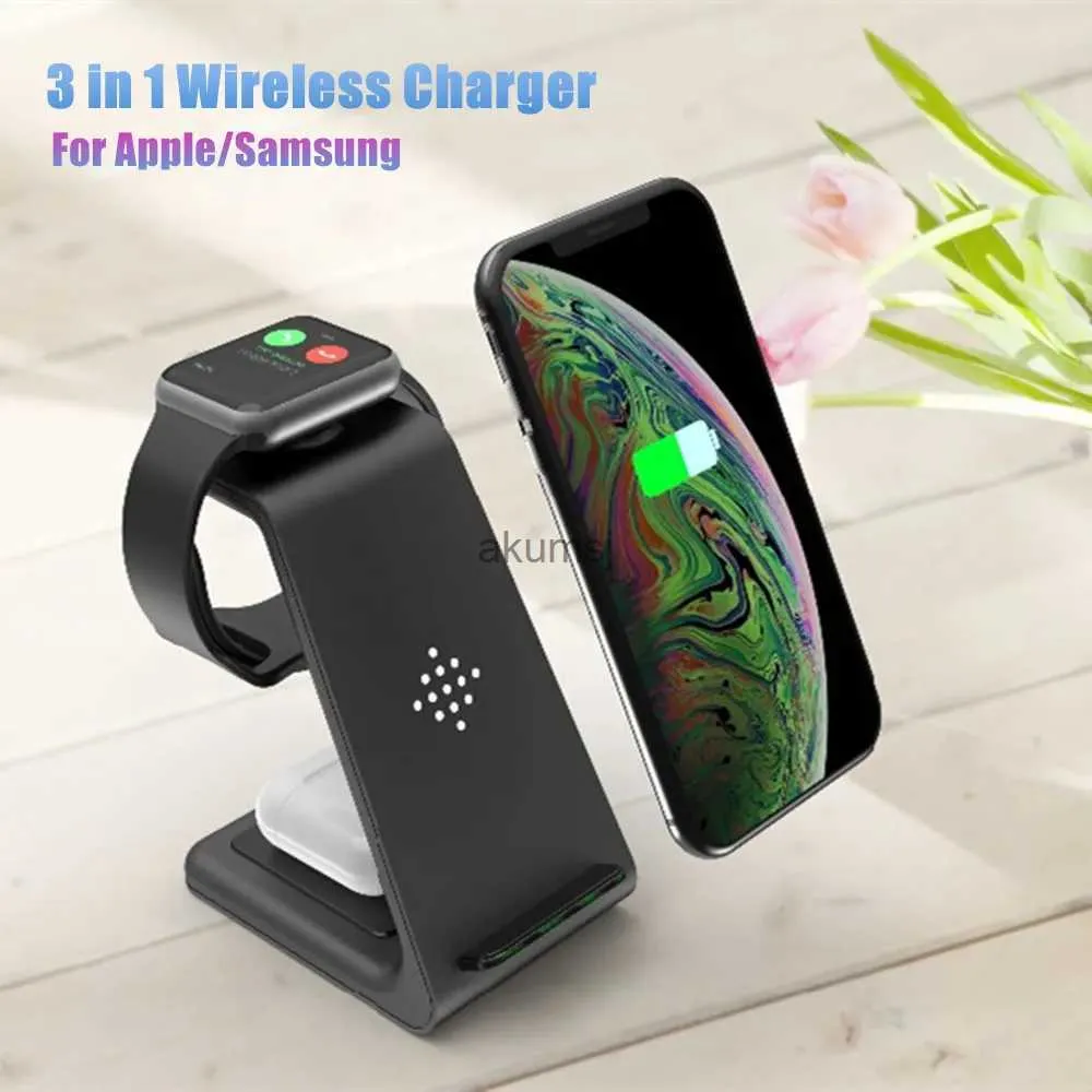 Chargeurs sans fil 3 en 1 chargeur sans fil Qi à Induction support de charge rapide pour 14 13 12Pro Galaxy Watch 5 pour chargeur iWatch YQ240105