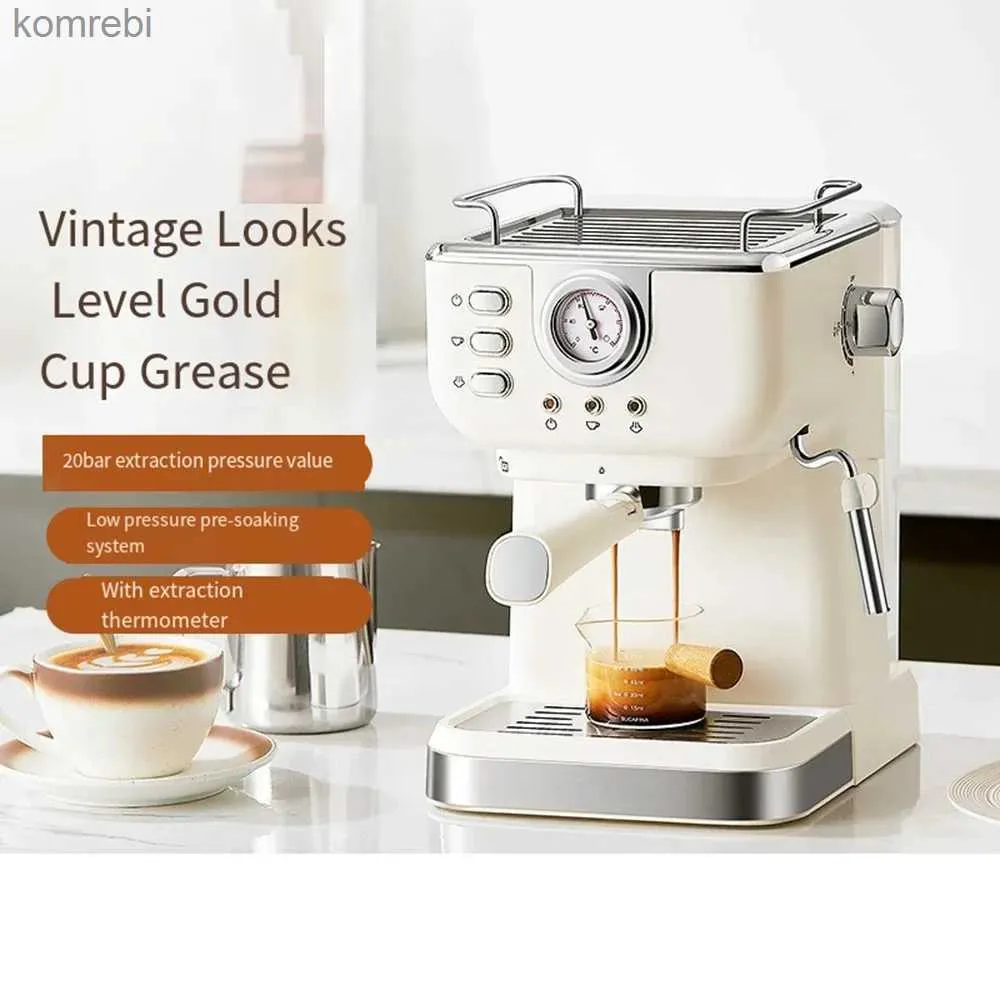 Coffee Makers Houselin Espresso Coffee Machine Cappuccino Latte Maker 20 Bar with Steam Milk FrotherL240105