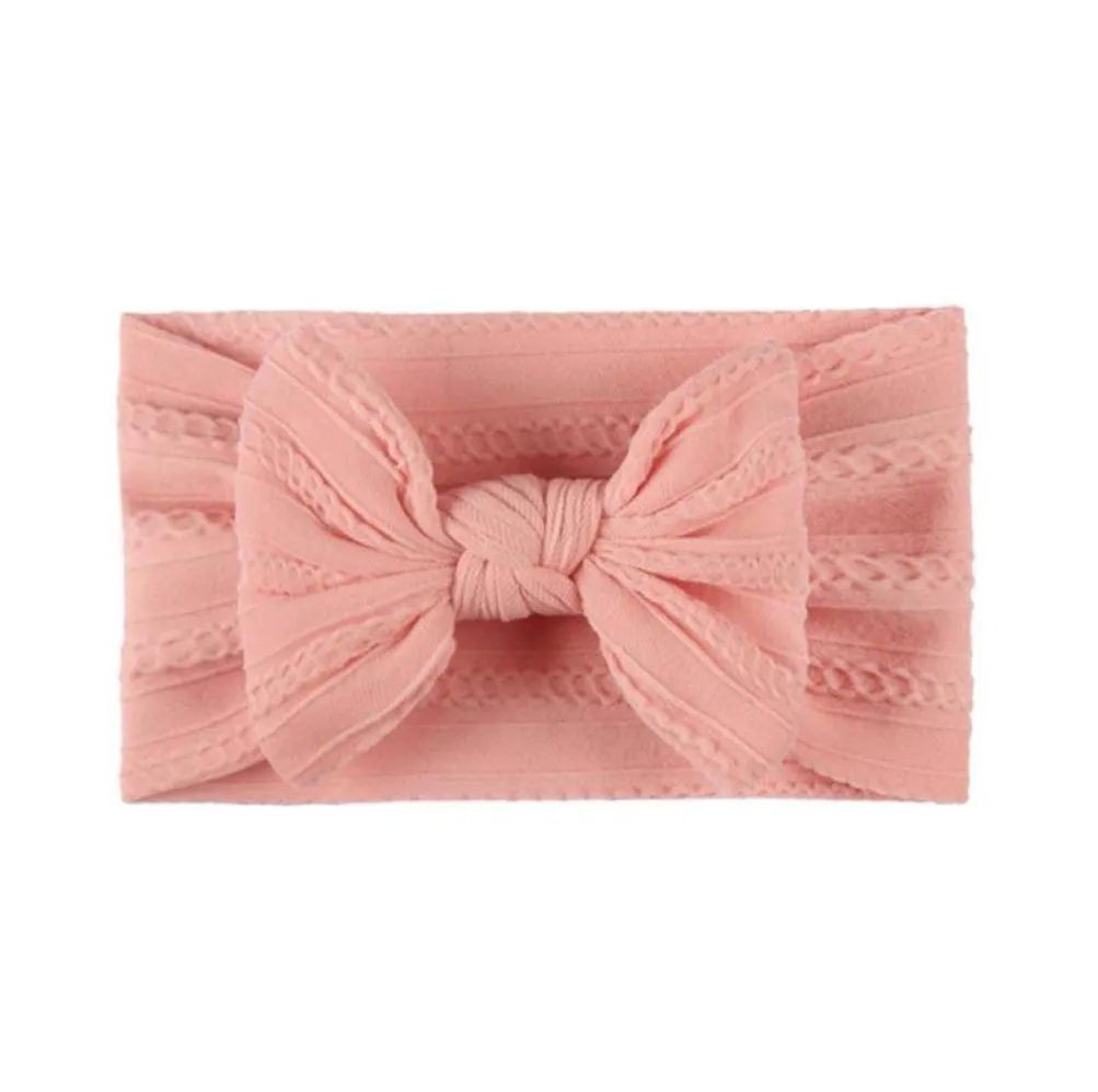 1pcs bowknot saç bandı saf renk elastik saç bantları çocuklar yay saç şeridi naylon başlık bebek geniş yan kafa bantları headdress