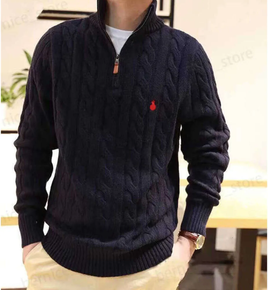 Мужской свитер с круглым вырезом, миля, поло, классические свитера, вязаный хлопок, теплая толстовка для отдыха, джемпер, пуловер 56652ess