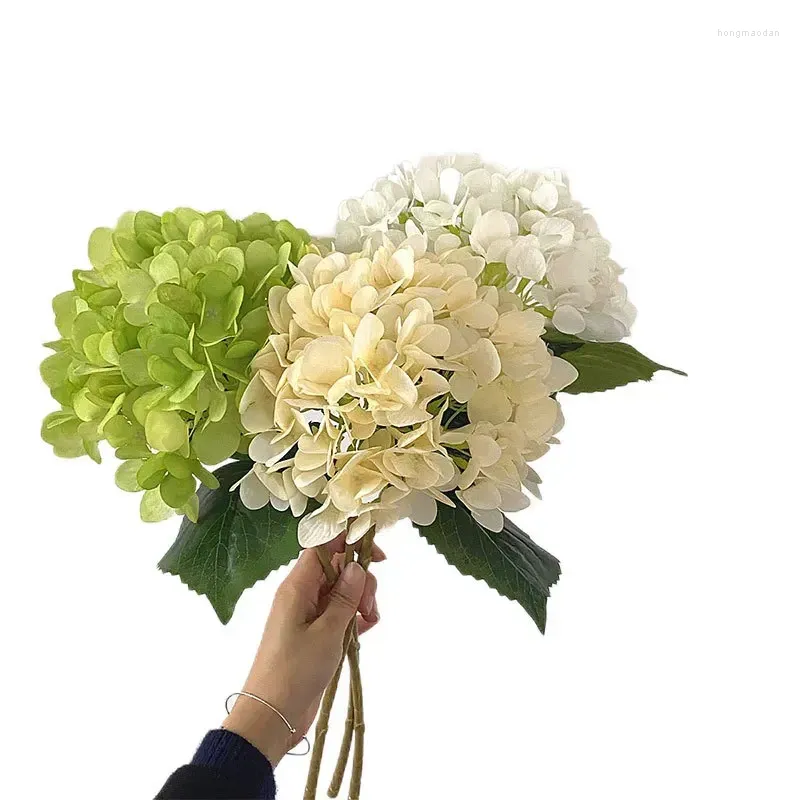 Decorative Flowers 5Pc Artificial Silk Hydrangea Flower Wedding Backdrop Decor Realistic Arrangement Home Party Fake Flore