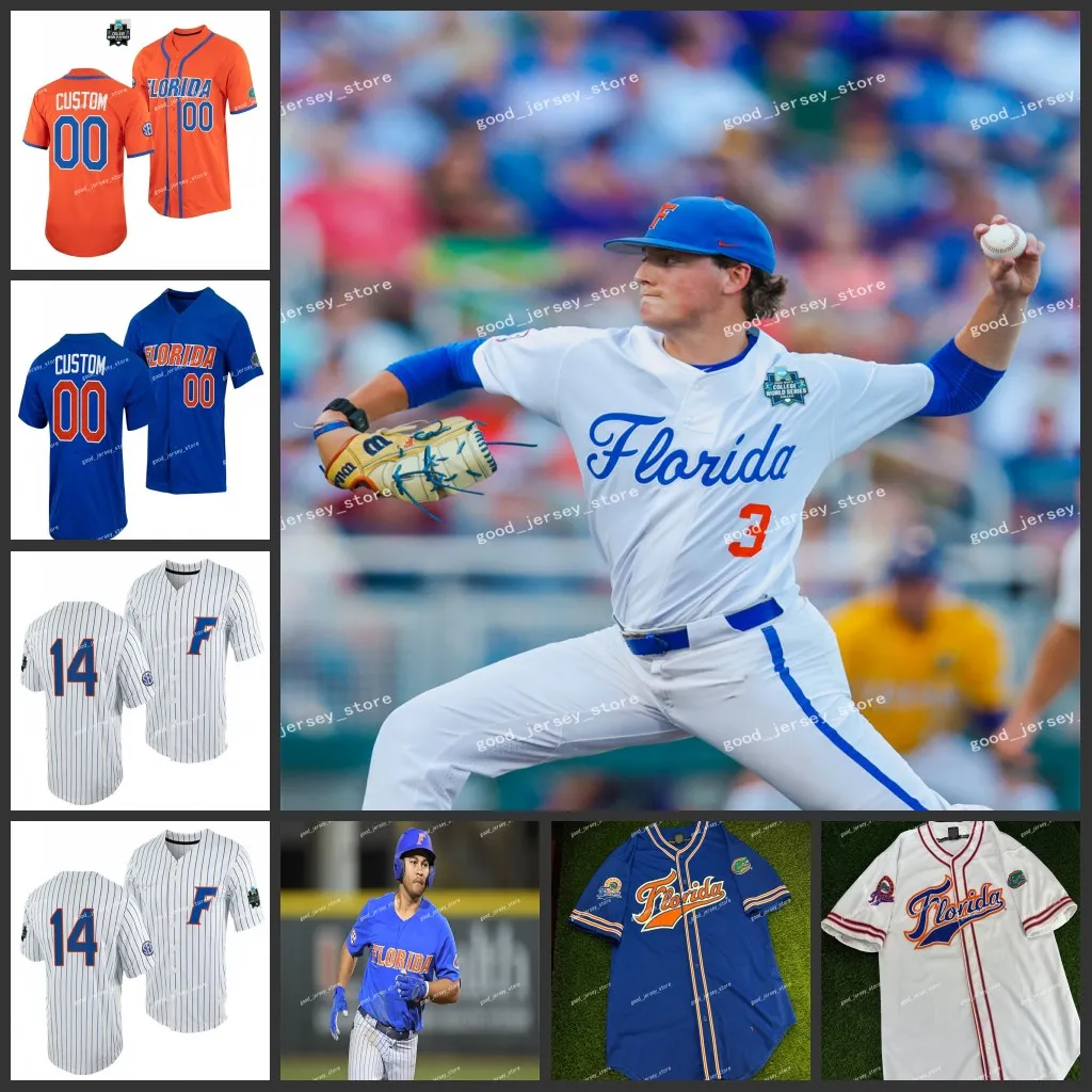 Custom Florida Gators NCAA 대학 야구 저지 Pete Alonso Harrison Bader Jacob Young Butler Nathan Hickey Josh Rivera Christia Jerseys