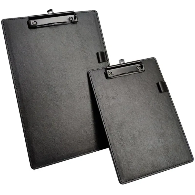 PU Leather A4 A5 File Paper Clip Board Writing Pad Folder Document Holder With Pen Clip Office School Stationery 240105