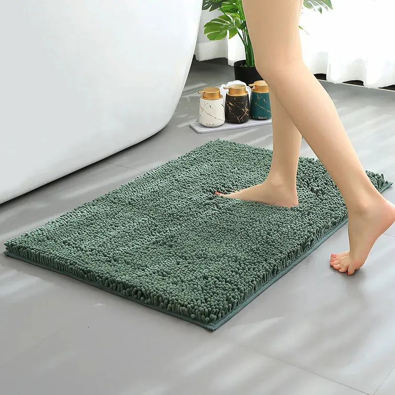 Chenille Bathroom Mat Nonslip Bathtub Rugs Thick Memory Absorbent Sponge Bath Mats Plush Soft Home Shaggy Floor Carpet 240105