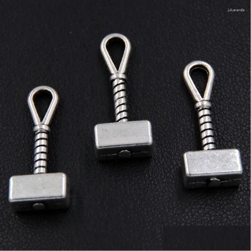 Naszyjniki wiszące 20pcs Sier Kolor Mjolnir Hammer Charm Wishor