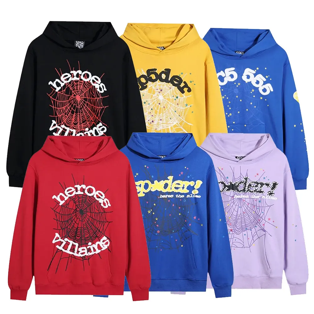 Felpe con cappuccio da uomo di design Sp5der Felpe con cappuccio da uomo Sp5der Young Thug Angel Woman Fashion 555555 Felpe con lettere Spider Felpa con cappuccio Puff Print Felpa con cappuccio Pullover