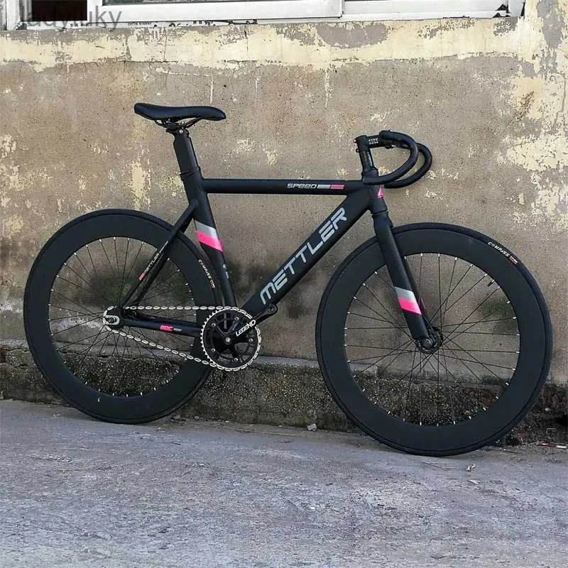 Bisiklet Mettler Sabit Dişli Bisiklet Alüminyum Alaşım Çerçevesi 700C Tekerlek Seti Flip-Flip Hub Fixie Bisiklet Gidon Stili İsteğe Bağlı Özelablel240105