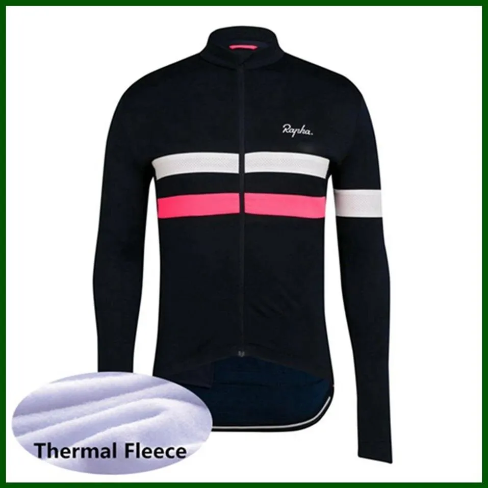 Pro Team Rapha Cycling Jersey Mens Winter Thermal Fleece Long Sleeve MTB Bike Shirt Bicycle Tops Racing Clothing Outdoor Sportswea2524