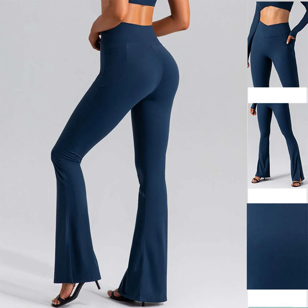 Lu Pant Align Color Pantalon évasé solide Forme pour femmes Derre à séchage rapide Absorbant les leggings hauts Fitness Running Pantal