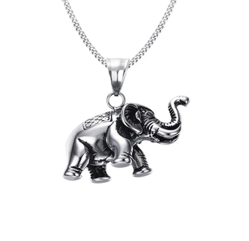 Hip Hop Style Stainless Steel Elephant Casting Pendant Necklace BXG024 Personality Charm Dangle Chain Jewelry Fashion Punk Rock Ac3425594