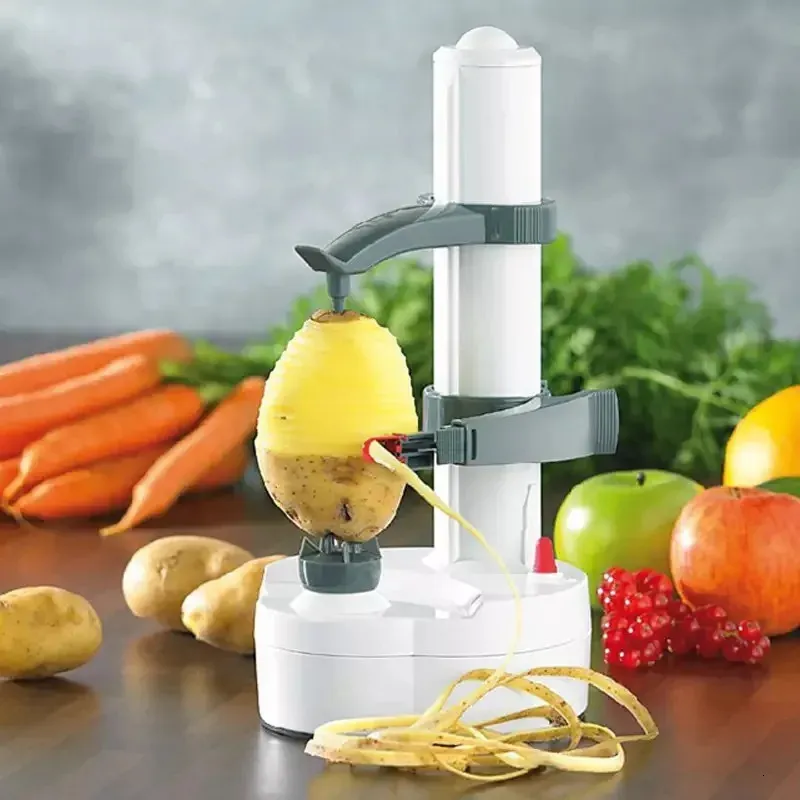 ZK30 Multifunktion Electric Peeler för fruktgrönsaker Automatiskt rostfritt stål Peeler Kitchen Potato Cutter Machine 240104
