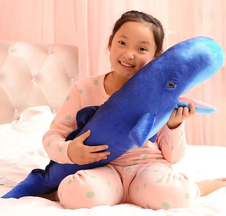 simulation animal sperm whale plush toy cute minke whale whale doll for children girl gift creative deco 31inch 80cm DY508348666390