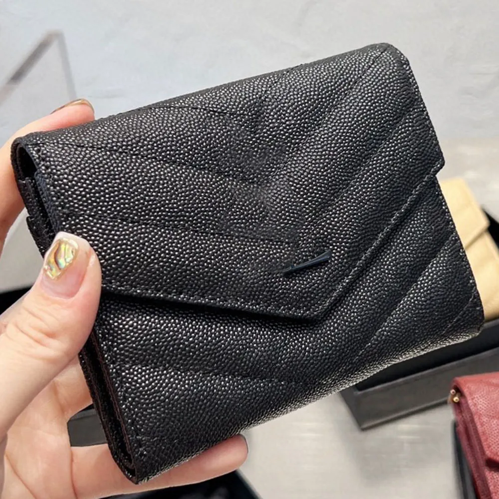 Sacos de luxo Designer de couro saco moeda bolsa mulheres carteira curta mulher bolsa tote corrente cinta envelope titular do cartão senhoras bolsa verificado flor presente de alta qualidade