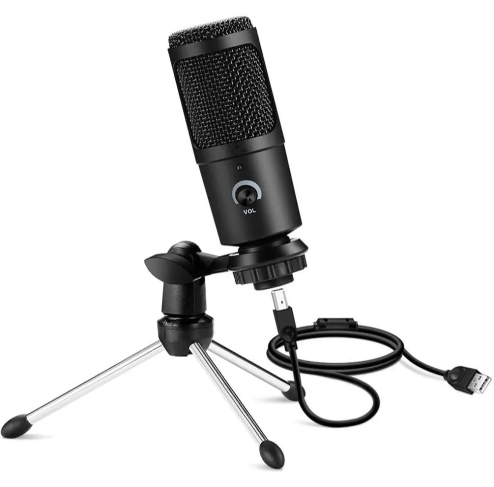 USB Microphone Professional Condenser Microphones för PC Computer Laptop Recording Studio Singing Gaming Streaming MikroFon4327002