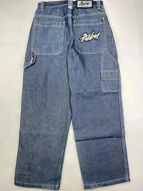 Jeans Hip Hop Zwart Retro Los voor Mannen en Vrouwen Harajuku Rock Fashion Straat Broek Hoge Taille Wijde Pijpen 240104