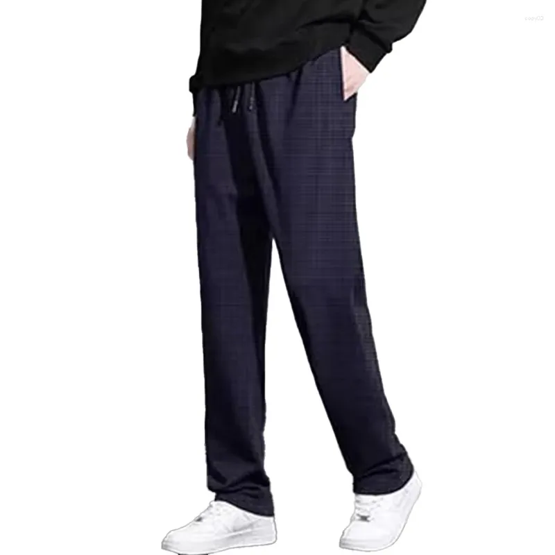 Pantalon pour hommes coupe ample droite décontractée pour hommes taille élastique tissu doux et respirant tenue de sport quotidienne parfaite