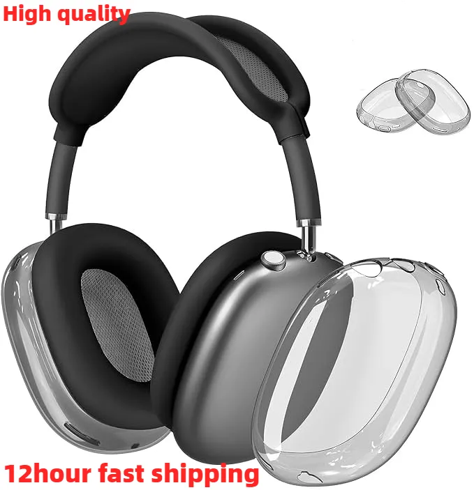 44 oder Max Bluetooth -Ohrhörer -Kopfhörerzubehör transparent TPU Solid Silicon Waterfof Protective Case Airpod Maxs Kopfhörer Headphones Headset Cover Ca 955