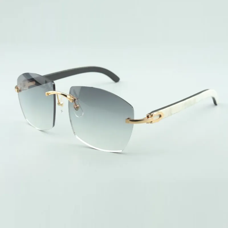 뜨거운 새로운 선글라스 A4189706 천연 야생 흰색과 검은 색 하이브리드 버팔로 혼 템플 공장 직접 최고 품질 패션 유니esx 안경.