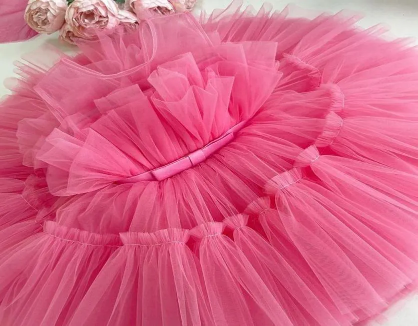 Girl039s klänningar födda baby flicka klänning1 år 1: a födelsedagsfest dop rosa kläder 9 12 månader småbarn y kläder vestido 8352021
