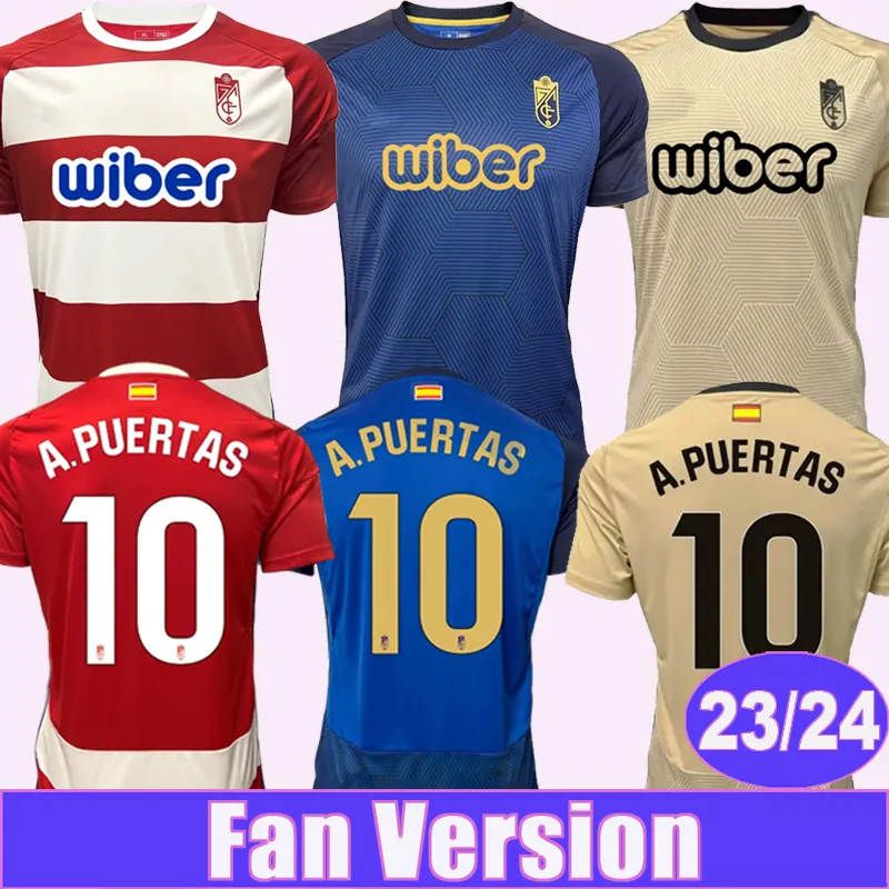 23 24 Granada A.PUERTAS Mens Soccer Jerseys CALLEJON UZUNI C. NEVA VICTOR DIAZ BICARD F.DIEDHIOU Home Away 3rd Football Shirts