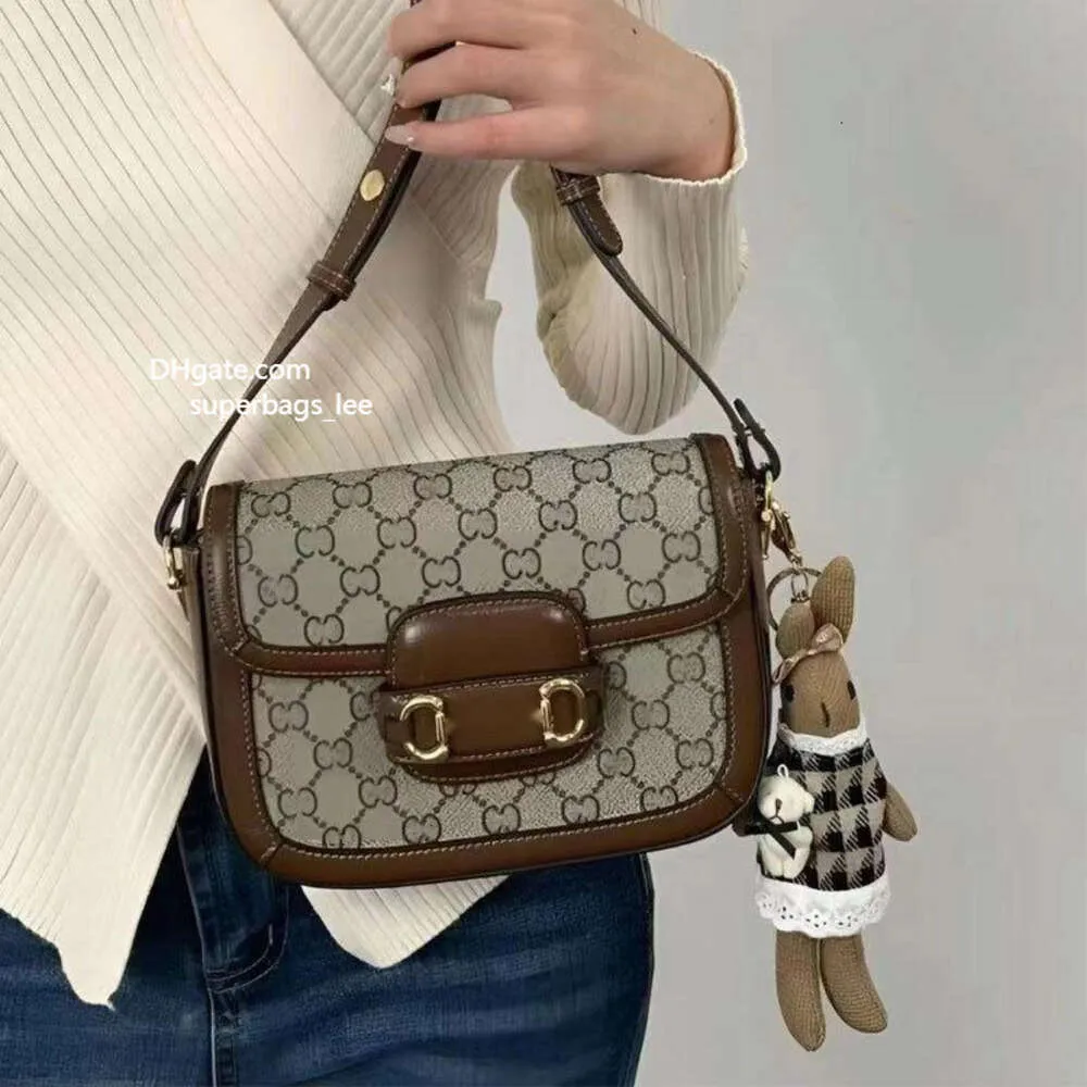 7a eyer çantası erkek kadın omuz çantası tasarımcısı at bitçisi çanta klasik g jakard crossbody çanta 1955 at kancası toka gerçek deri moda çantaları