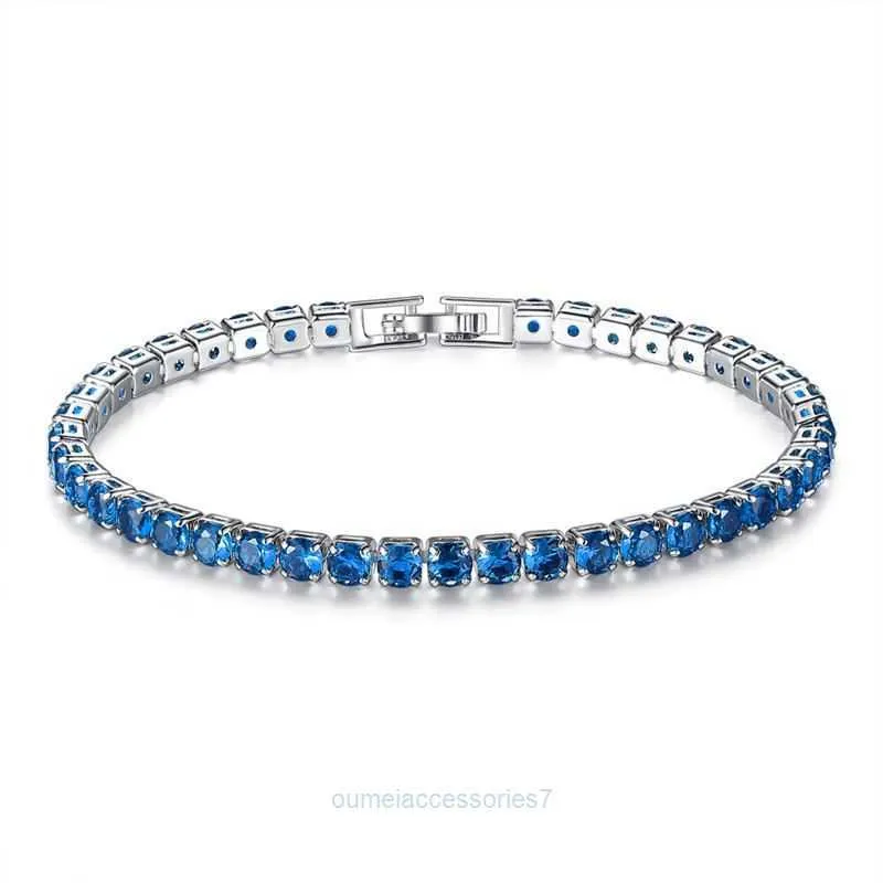 Designer per donna Fascino Catena ghiacciata Tennis Moda Bijoux Rettangolo Forma ovale Bracciale Bracciale con diamanti di lusso
