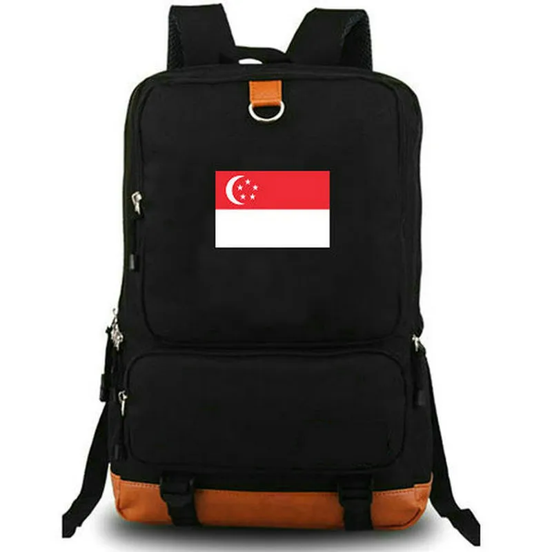 Republiken Singapore ryggsäck Country Flag Daypack SGP School Bag National Banner Print Rucksack Leisure Schoolbag Laptop Day Pack