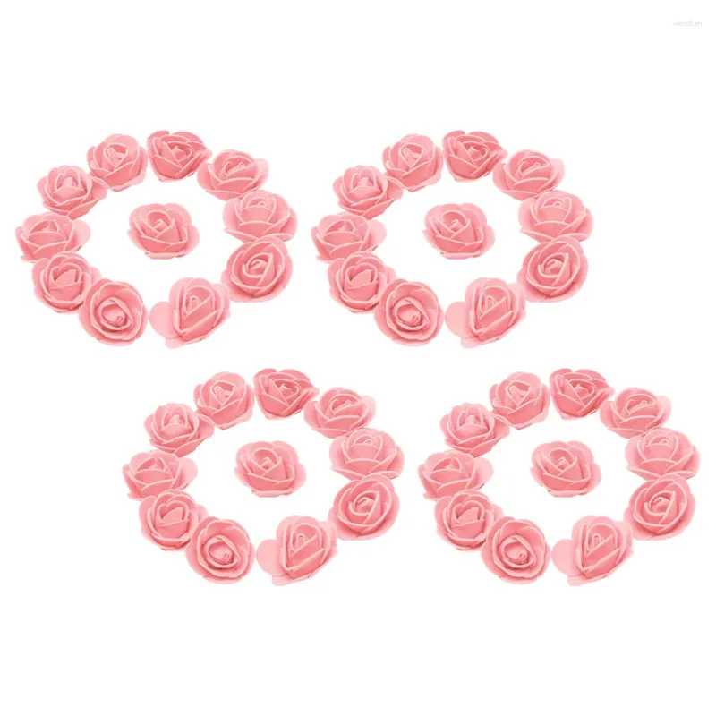 Fiori decorativi 50 pezzi Simulazione Testa di rosa Artigianato Realizzazione di piccole per l'artigianato Rose finte Decorazioni artificiali per il bagno Le schiume