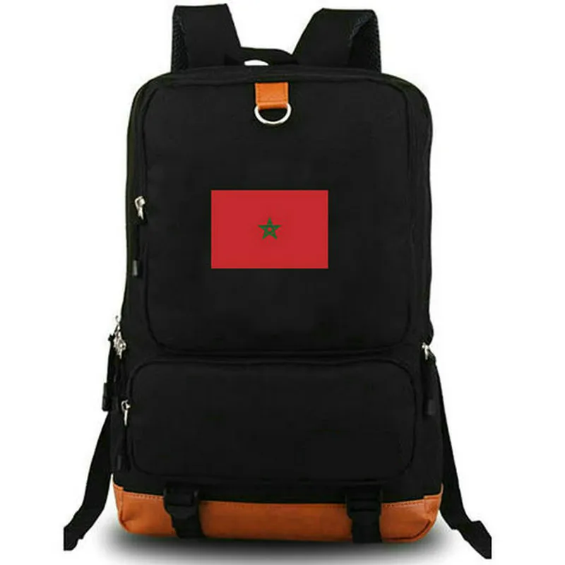 Marrocos mochila bandeira do país daypack le royaume du maroc saco de escola bandeira nacional impressão mochila lazer mochila portátil pacote dia