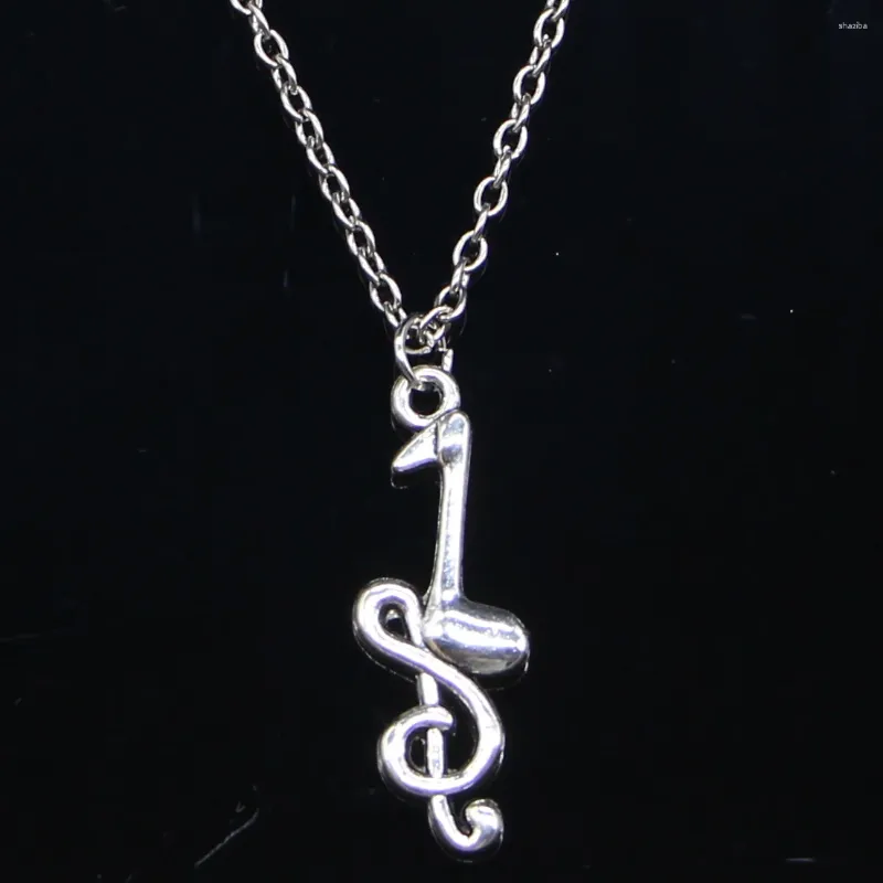 Chains 20pcs Fashion Necklace 32x12mm Musical Note Pendants Short Long Women Men Colar Gift Jewelry Choker