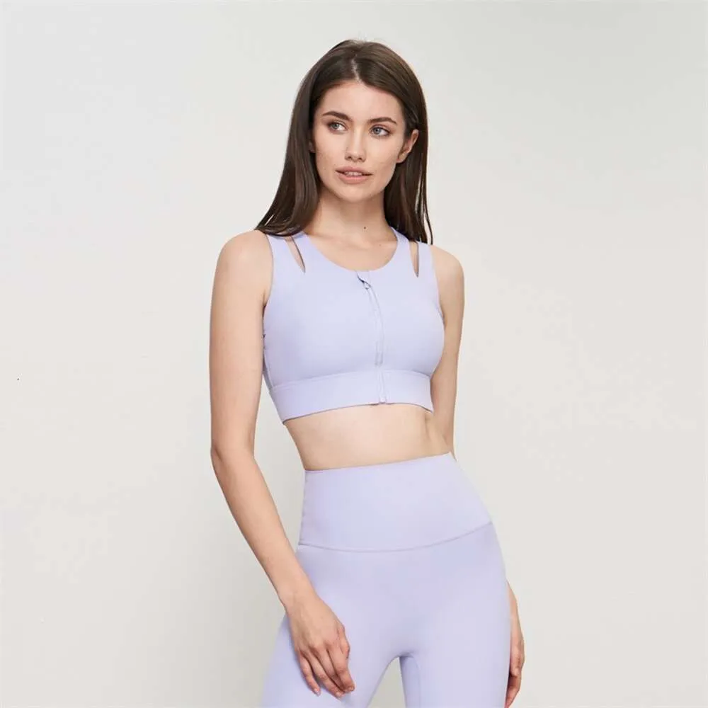 Lu Lu Align Lemon Reggiseno sportivo con cerniera frontale antiurto ad alta resistenza Top Donna Fitness Palestra Yoga Intimo Pettorale fisso Allenamento completo Jog