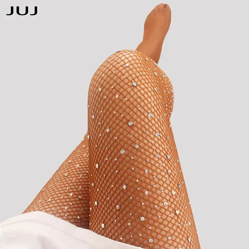 Sexy Women Ladies Latin Dance Competitions Rhinestone Pantyhose Hard Yarn Elastic Shiny Fishnet Stockings Professional Tights 240105