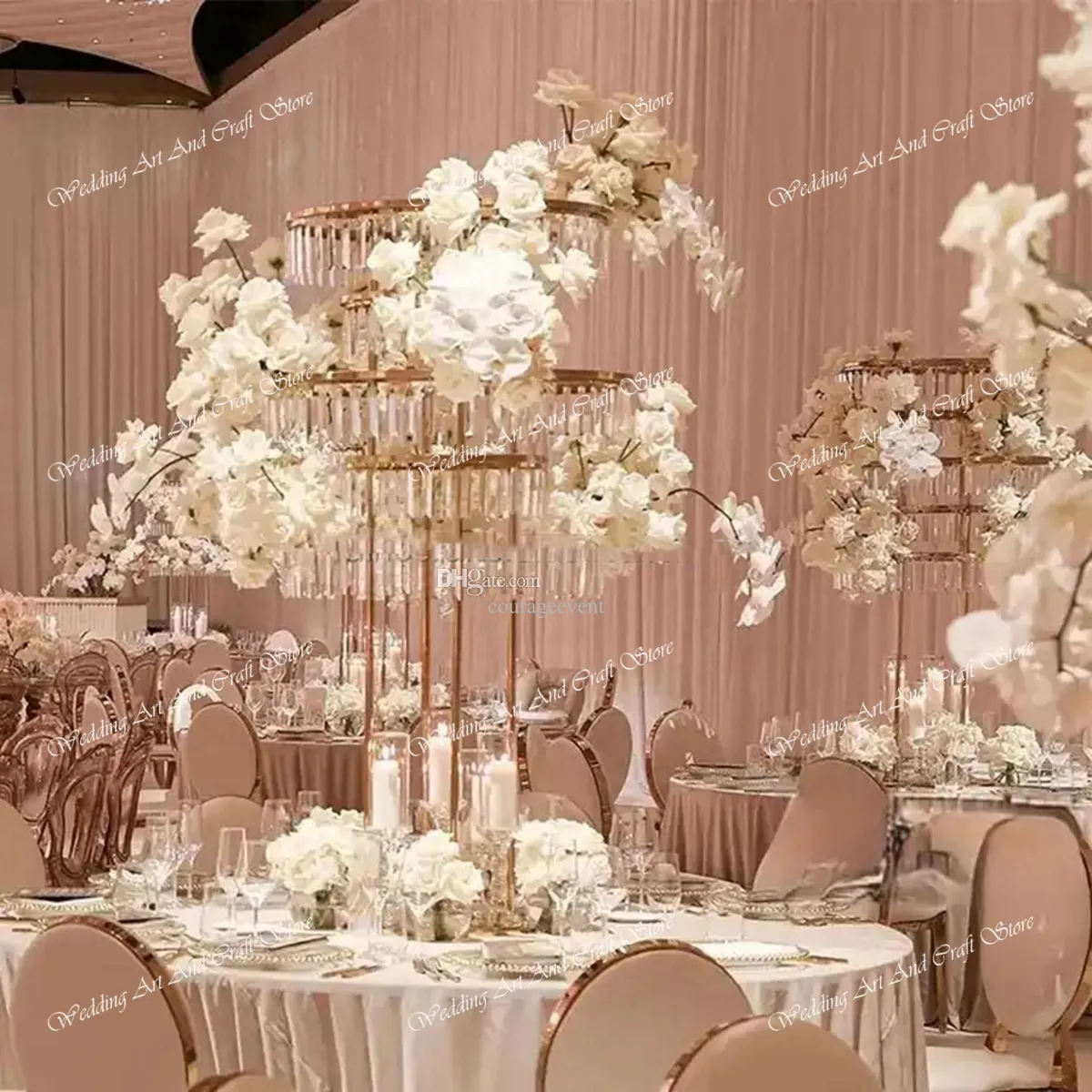 Elegant Crystal Candelabra Centerpieces: Luxury Gold Acrylic Flower Stands  for Weddings \u0026 Events - Shop Now! from Dhgate Other Event \u0026 Party Supplies  - price 114.98, image size:1200x1200