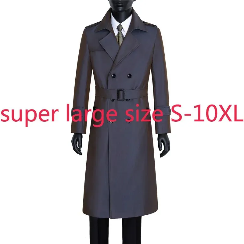 Arrivée mode haute qualité x-long décontracté col rabattu Double boutonnage épais caméléon manteau hommes grande taille S-8XL9XL10XL 240104