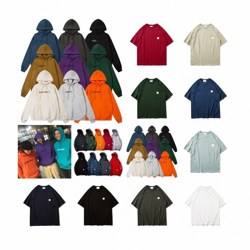 T-shirts pour hommes Sweat à capuche Carhart Sweat à capuche pour hommes Sweat-shirt Pull Hip Hop à manches longues Vêtements d'impression décontractés Carharttlys à manches courtes z9UK #