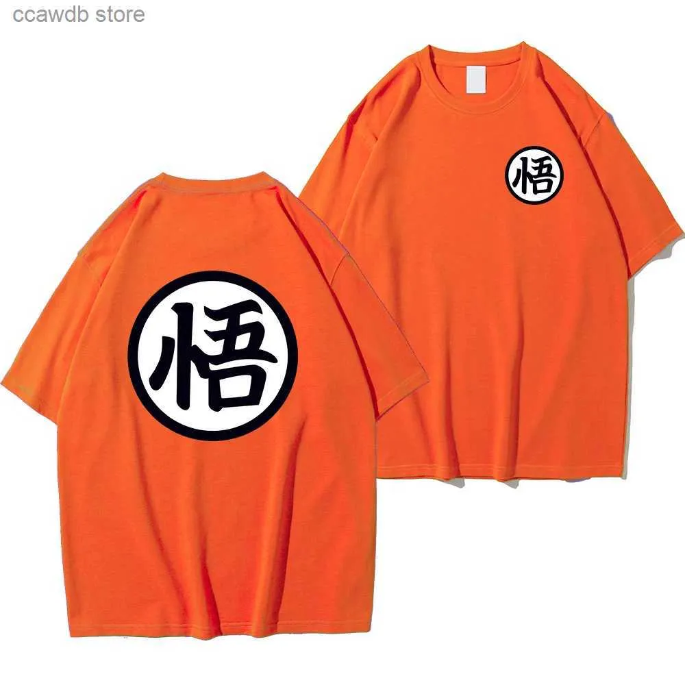 Heren T-shirts Zomer Mode Anime Son Goku Cosplay T-shirt Katoen Korte Mouw Tops Tee Losse Oversized Casual T-shirts Mannen harajuku Kleding T240105