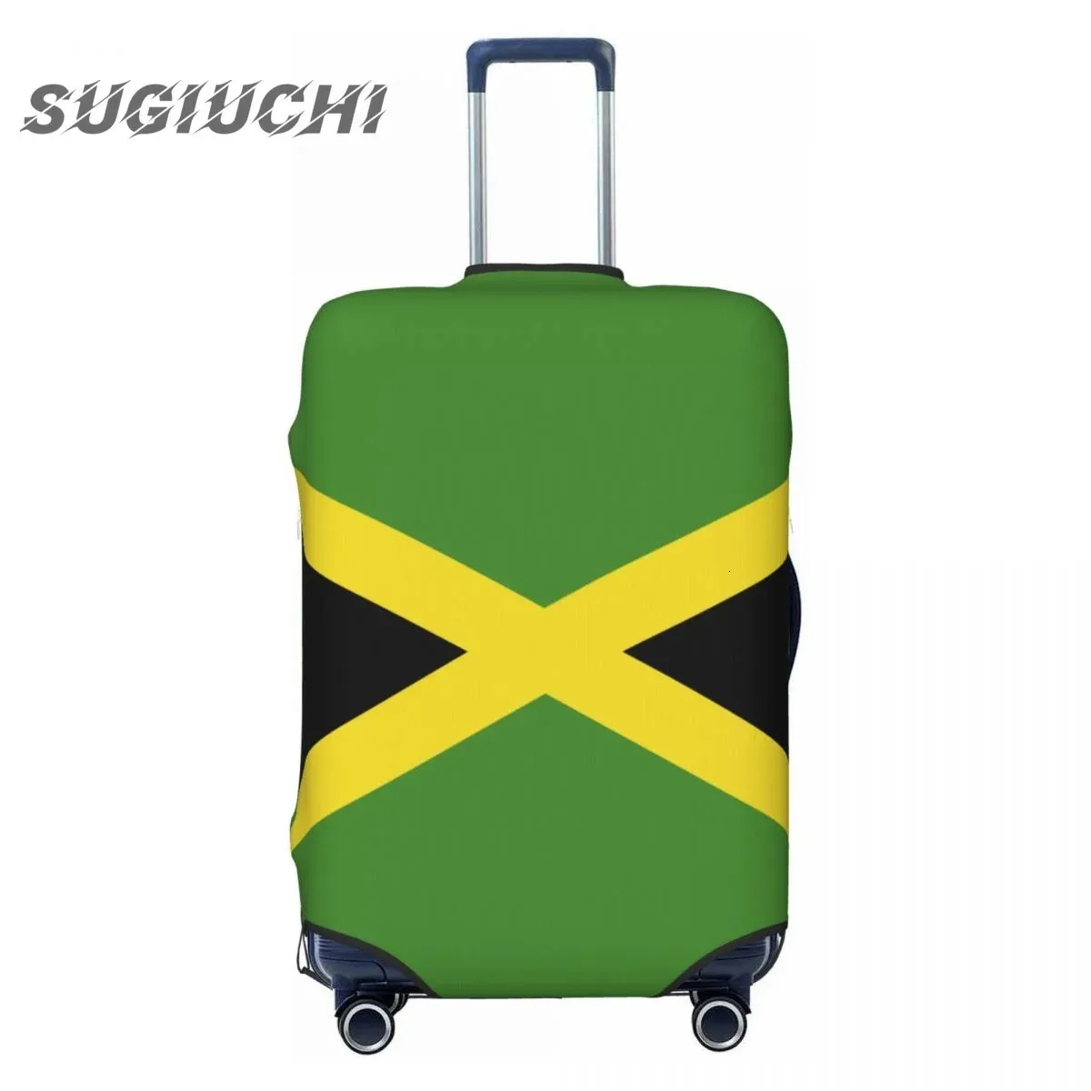 Housse de bagage avec drapeau du pays de la jamaïque, accessoires de voyage, sac anti-poussière élastique imprimé, boîtier de chariot de protection 240105