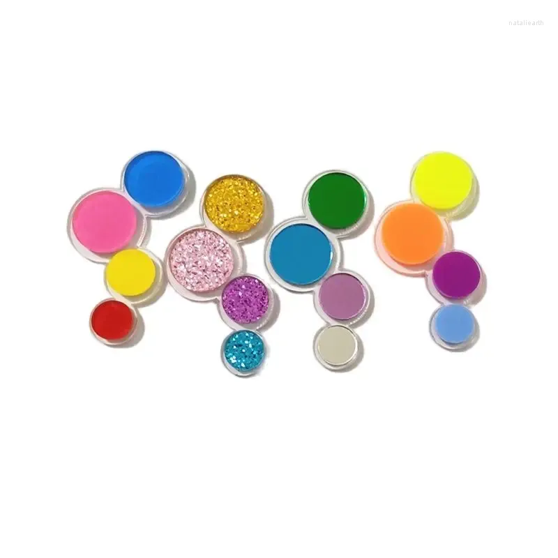 Boucles d'oreilles KUGUYS points multicolores pour femmes filles miroir paillettes néon acrylique mignon bijoux accessoires de mode