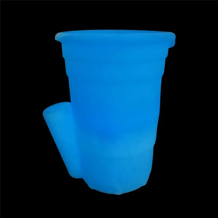 Dos capas Siliclab diseño cachimba agua de silicona bong taza de agua plegable beber fumar juntos tubos de vidrio burbujeador embriagador plataforma DAB ZZ