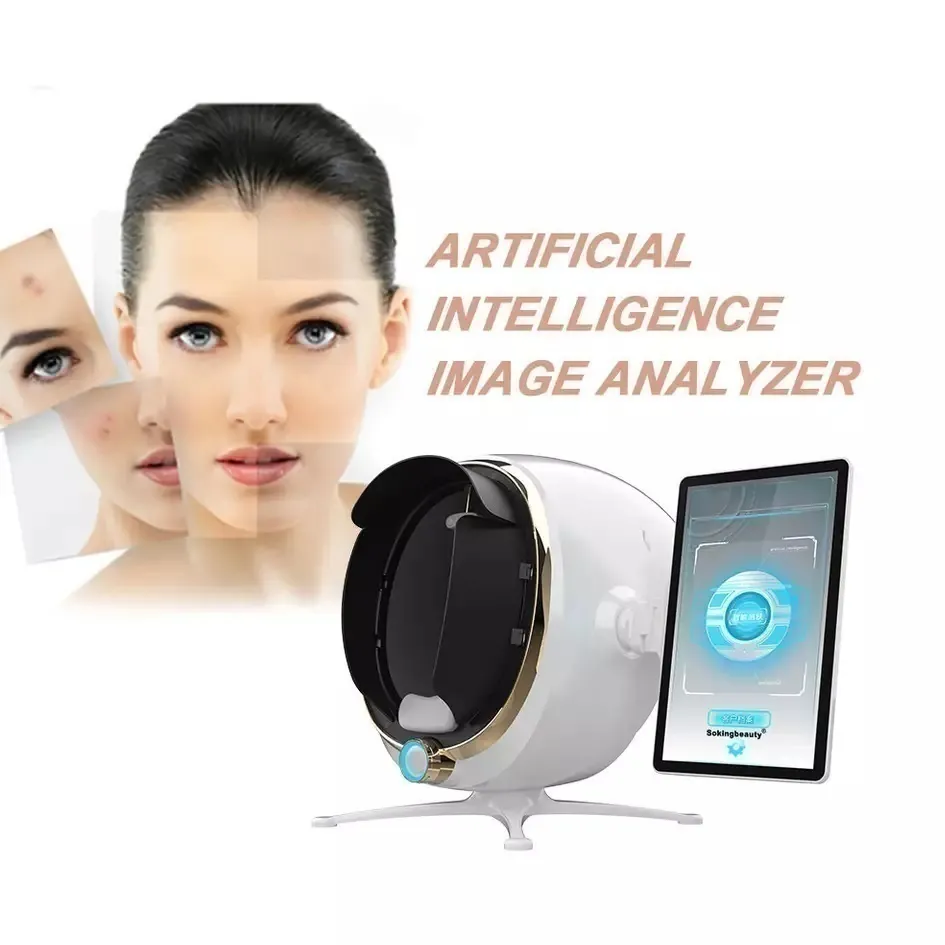 2024 Nem Algılama Cilt Analizör Makinesi 3D Yüz Cilt Analizi Analizador De Piel Yüz Tarayıcısı Evde Cilt Analizörünü Kullanın