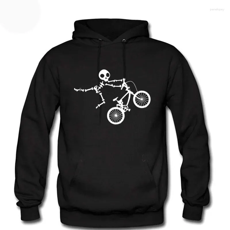 Men's Hoodies Men Women Sweatshirt Skeleton Alien BMX Cycle Bike Streetwear Hooded Warm Fleece Sporting Tracksuits Pullover Hoody