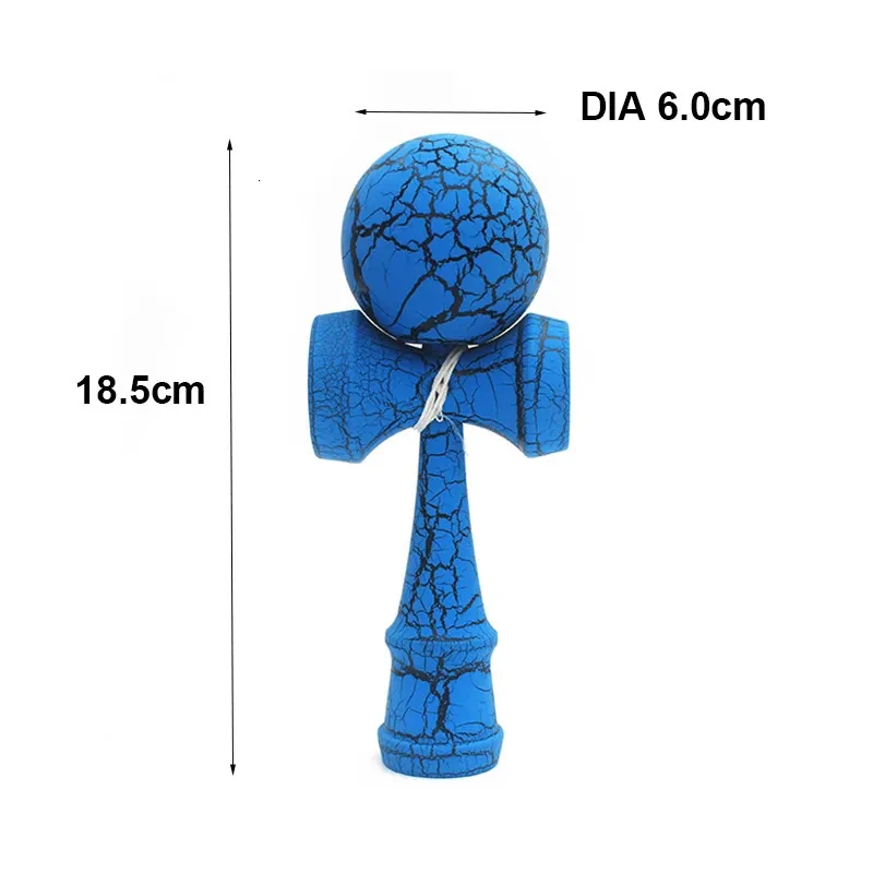 Kendama De Madera Con Pintura Agrietada – Juego De Habilidad Tradicional Japonés – Incluye Bola, Palo Y 3 Copas – Mejora La Coordinación Y Concentración – Regalo Para Niños