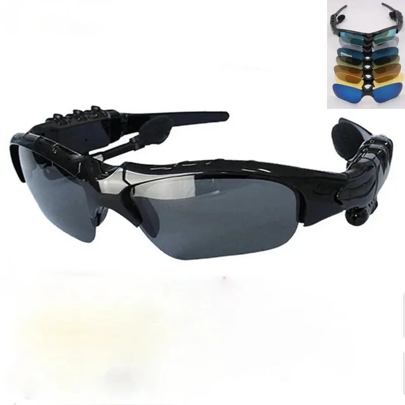 Lunettes de soleil Sport stéréo sans fil Bluetooth 4.1 casque téléphone conduite lunettes de soleil Mp3 équitation yeux lunettes avec lentille solaire colorée