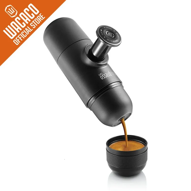 Wacaco Minipresso GR Portable Espresso Coffee Machine Compatible Ground SmallMini Travel Maker 240104