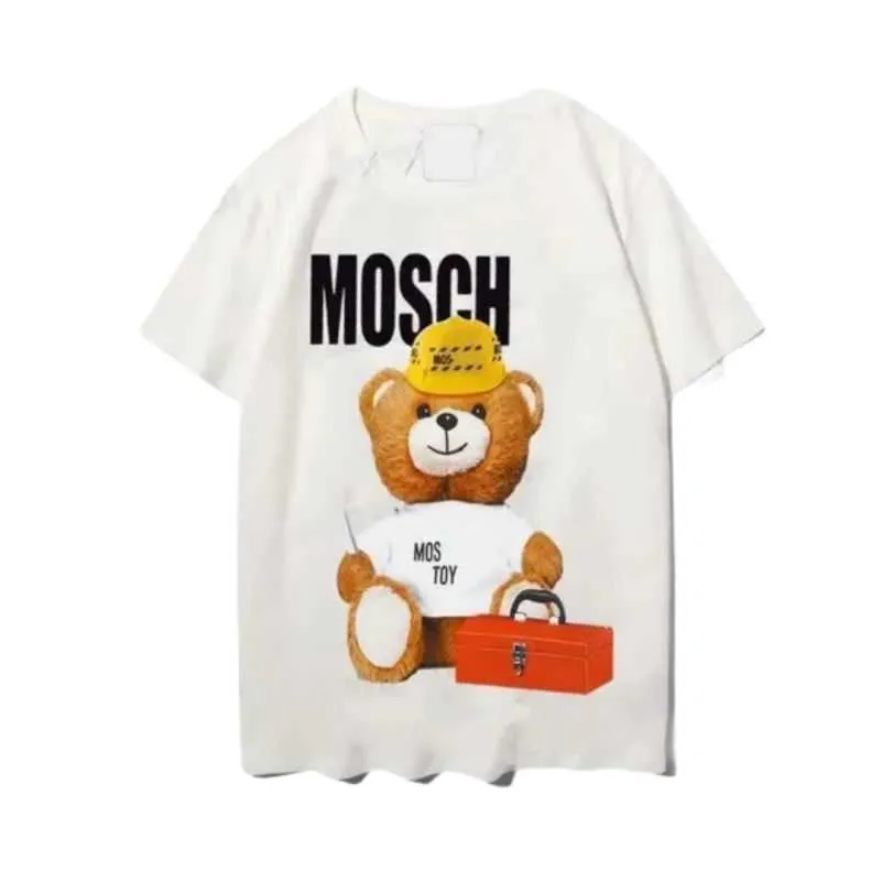 T-shirts masculins Moschinno Designer Summer Summer Italian Luxury Brands Men and Women Round Neck Moschin MOLLES COURT