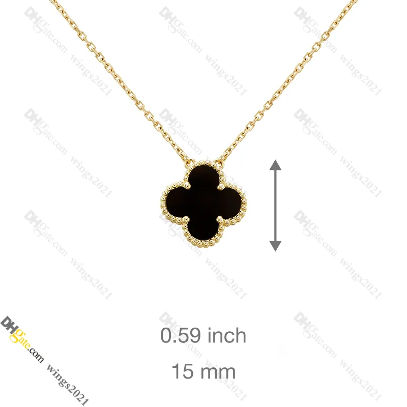 Pendant Necklaces Classic Van Clover 18K Gold Necklace Jewelry Designer for Women Titanium Steel Gold-Plated Never Fade Not Allergic Store/21417581