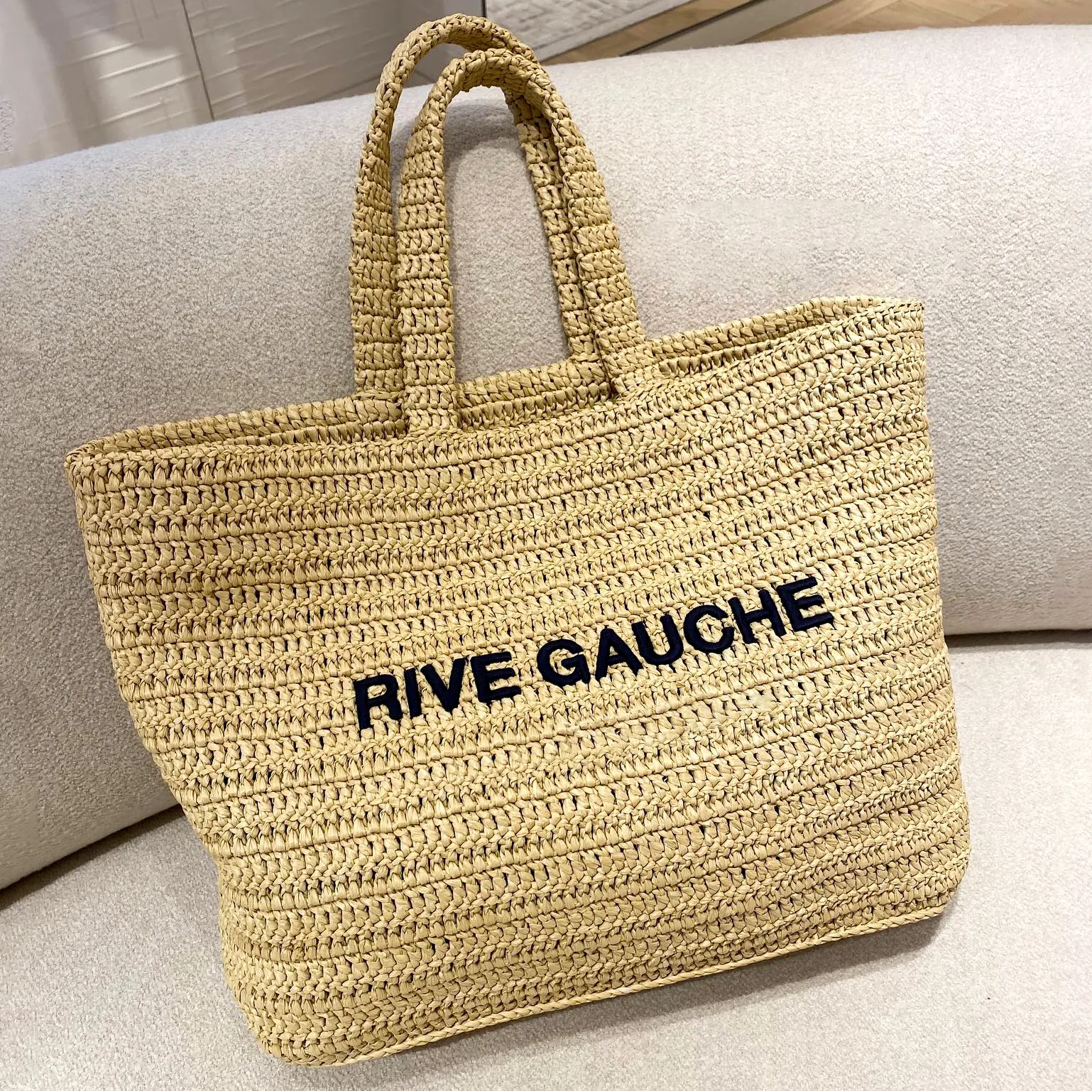 Bolsos para mujer Rive Gauche Bolsos de viaje a prueba de agua Bolsa de viaje de playa Cesta de lujo Bolsos de diseñador Moda para hombre Cartera de lino Embrague Bolsos de hombro Tejido Cubo Bolso cruzado