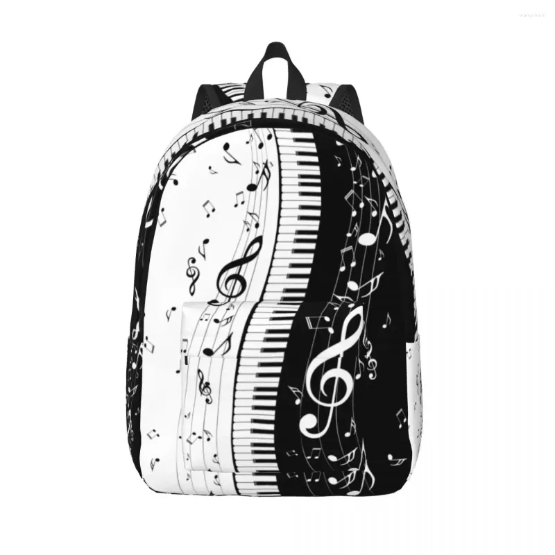 Rucksack Ästhetische Klaviertasche Musiknoten Unisex Schüler Klaviere Musik Pianist Büchertaschen Junge Mädchen Leinwand Tagesrucksack Geschenk