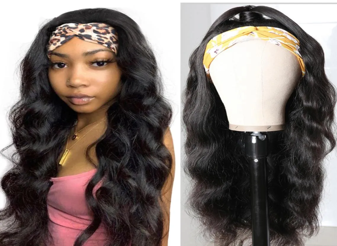 Bandeau perruques pour les femmes noires malaisienne vague de corps perruques de cheveux humains avec bandeau Remy bandeau perruque cheveux humains 8540124